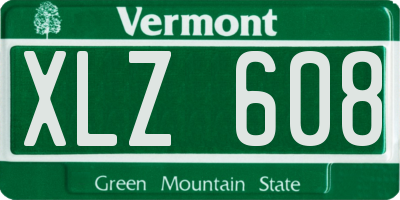 VT license plate XLZ608