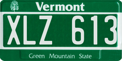 VT license plate XLZ613