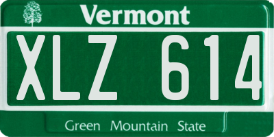 VT license plate XLZ614