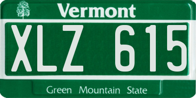 VT license plate XLZ615