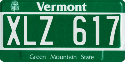 VT license plate XLZ617