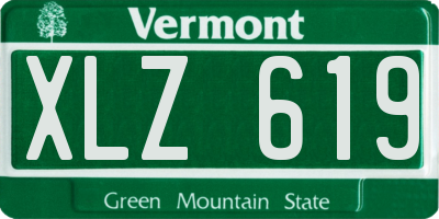 VT license plate XLZ619