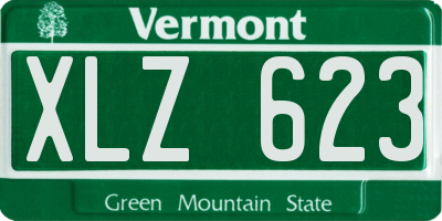 VT license plate XLZ623