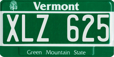 VT license plate XLZ625
