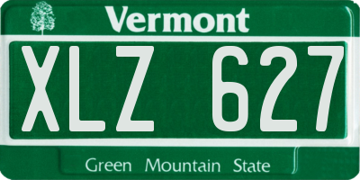VT license plate XLZ627