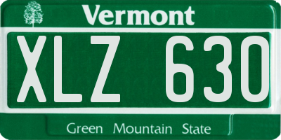 VT license plate XLZ630