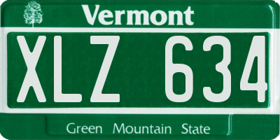 VT license plate XLZ634
