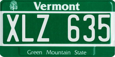 VT license plate XLZ635
