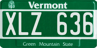 VT license plate XLZ636