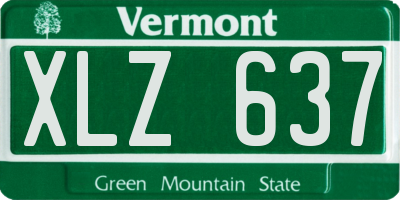 VT license plate XLZ637