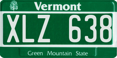 VT license plate XLZ638