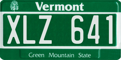 VT license plate XLZ641