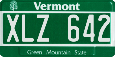 VT license plate XLZ642