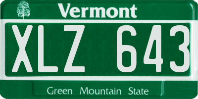 VT license plate XLZ643