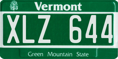 VT license plate XLZ644