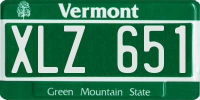 VT license plate XLZ651