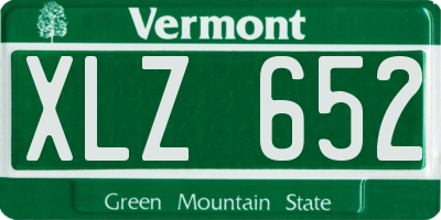 VT license plate XLZ652
