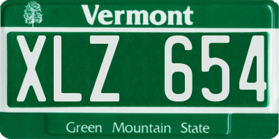 VT license plate XLZ654