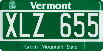 VT license plate XLZ655