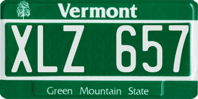 VT license plate XLZ657