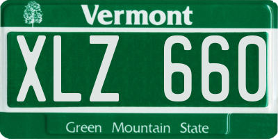 VT license plate XLZ660