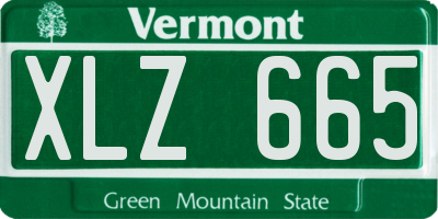 VT license plate XLZ665