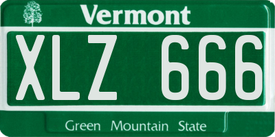 VT license plate XLZ666