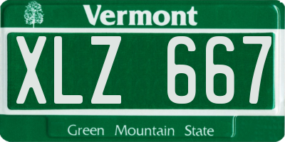 VT license plate XLZ667
