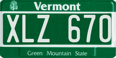 VT license plate XLZ670