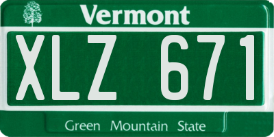 VT license plate XLZ671