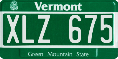 VT license plate XLZ675
