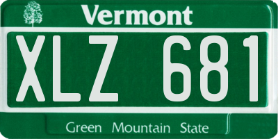 VT license plate XLZ681