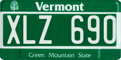 VT license plate XLZ690