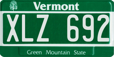 VT license plate XLZ692