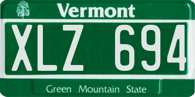 VT license plate XLZ694