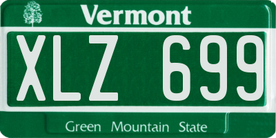 VT license plate XLZ699