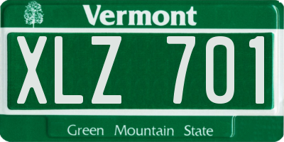 VT license plate XLZ701