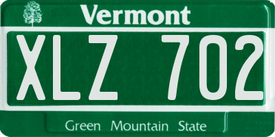 VT license plate XLZ702