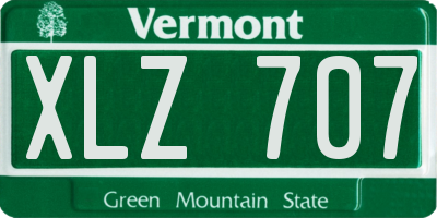 VT license plate XLZ707