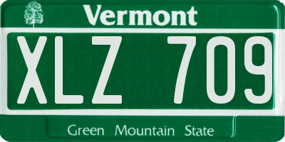 VT license plate XLZ709