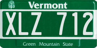 VT license plate XLZ712