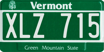 VT license plate XLZ715