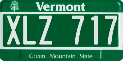 VT license plate XLZ717