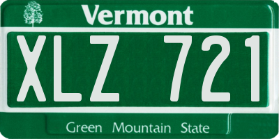 VT license plate XLZ721