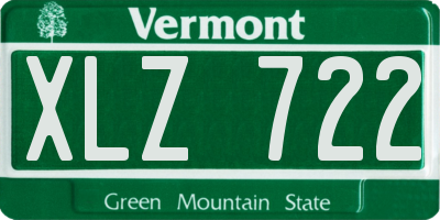 VT license plate XLZ722
