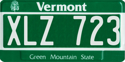 VT license plate XLZ723