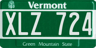 VT license plate XLZ724