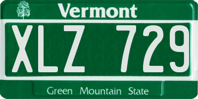 VT license plate XLZ729