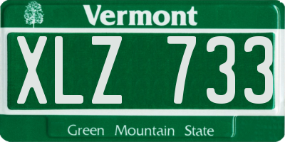 VT license plate XLZ733
