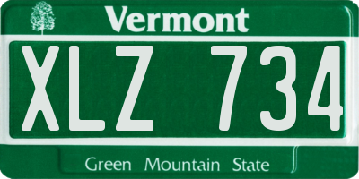 VT license plate XLZ734